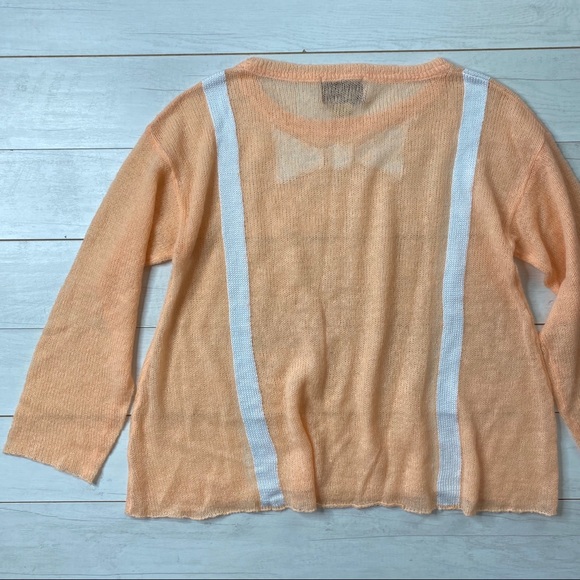 Wildfox Fancy You Sweater White Label Peach Bow - Picture 5 of 12
